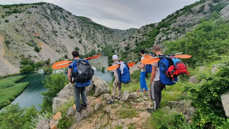 Packrafting escape tour in croatia day trekking krupa canyon