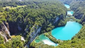Plitvice lakes from above